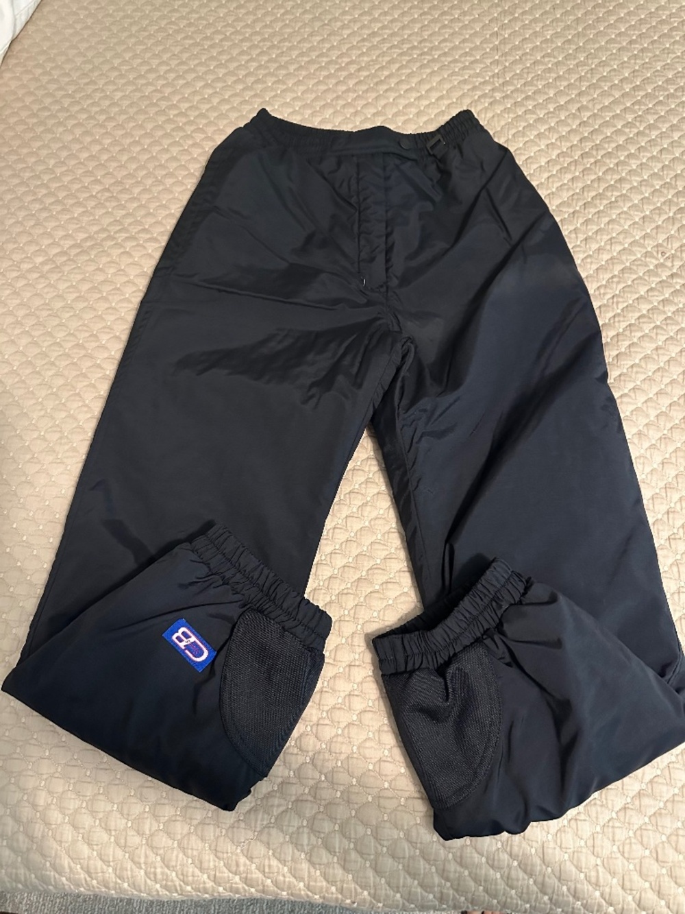 CB Sports Insulated Snow Pants Black S 29" Inseam Elastic Waist Zip Ski